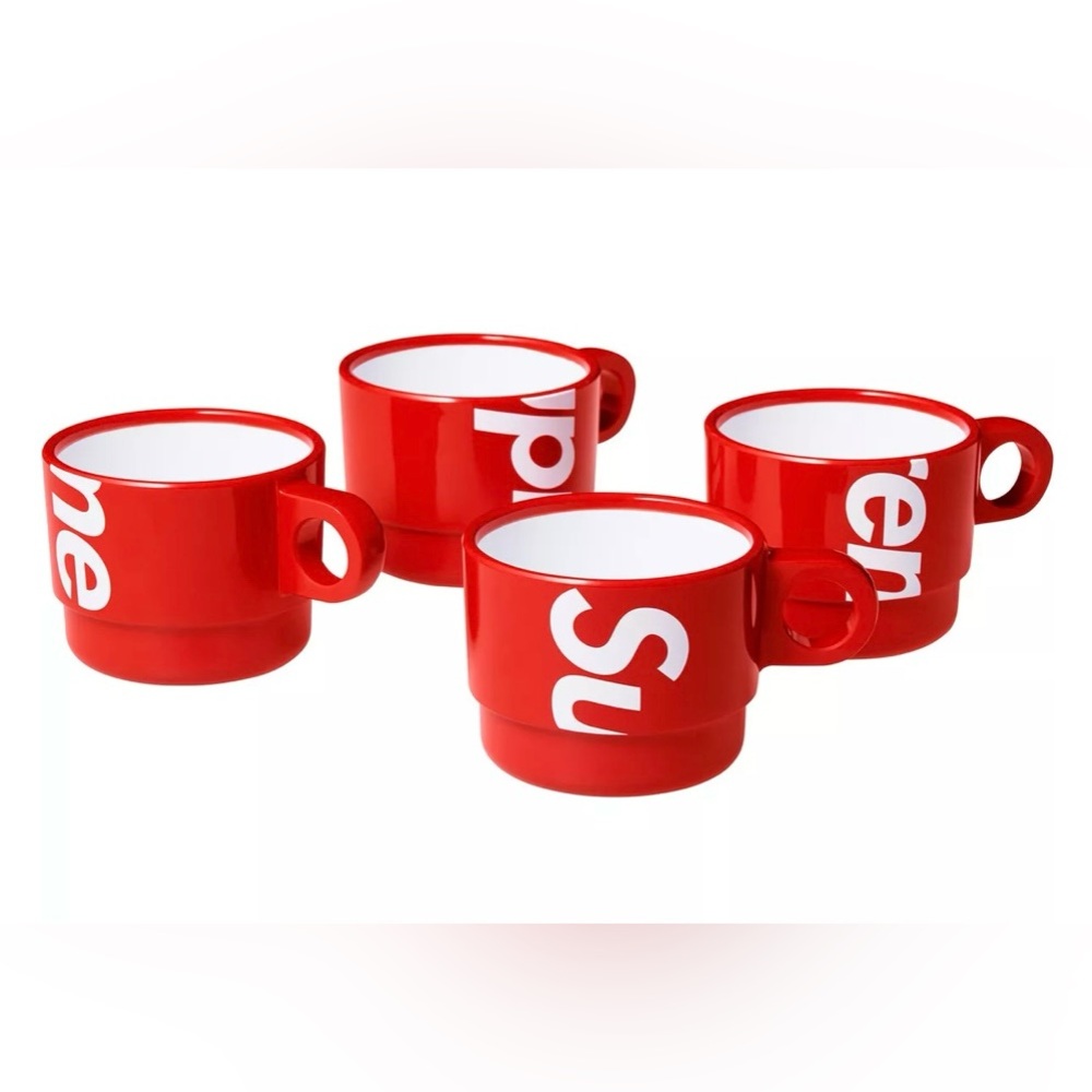 Supreme Stacking Cups Set of 4 Red SS18 LIMITED 100% Authentic. - Picture 4 of 8